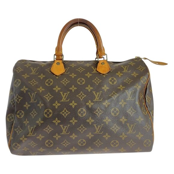 LOUIS VUITTON Brown Monogram Speedy 35 Boston Bag - Picture 1 of 10